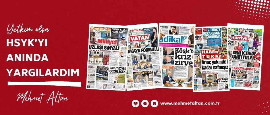 “Yetkim olsa HSYK’yı anında yargılardım” …